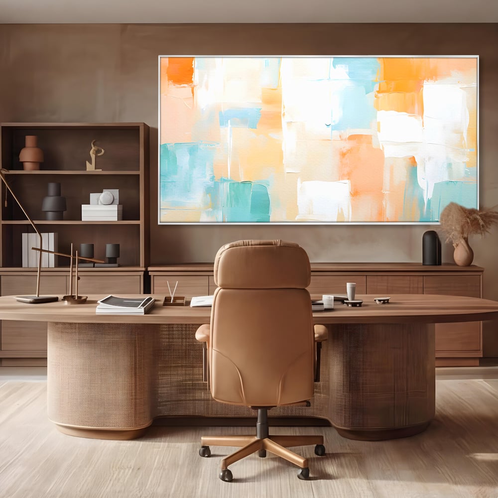 Leinwandbilder LuxCanva Premium Leinwandbilder® C1195, Helle Farben gemalt, Entspannend, Wohnzimmer, Lebendige Farben