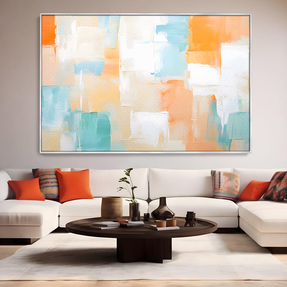 Leinwandbilder LuxCanva Premium Leinwandbilder® C1195, Helle Farben gemalt, Entspannend, Wohnzimmer, Lebendige Farben