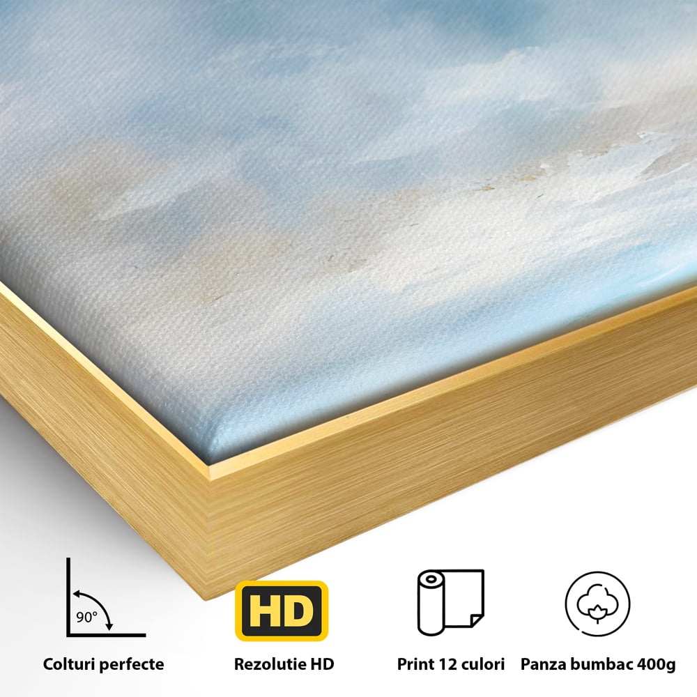 Tablou Canvas Premium LuxCanva® C1196, Oras Vazut Din Avion , Relaxare, Living Room, Culori Vibrante