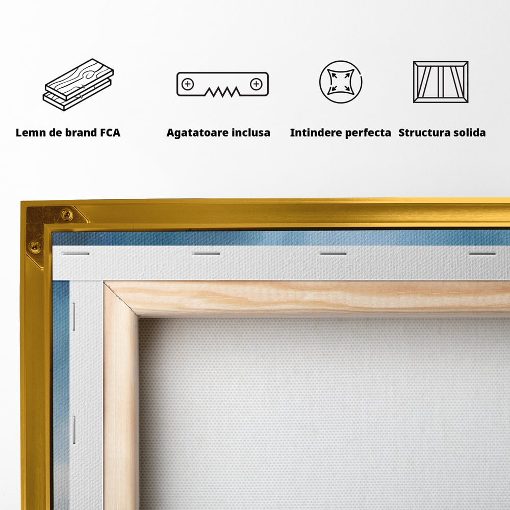 Tablou Canvas Premium LuxCanva® C1196, Oras Vazut Din Avion , Relaxare, Living Room, Culori Vibrante