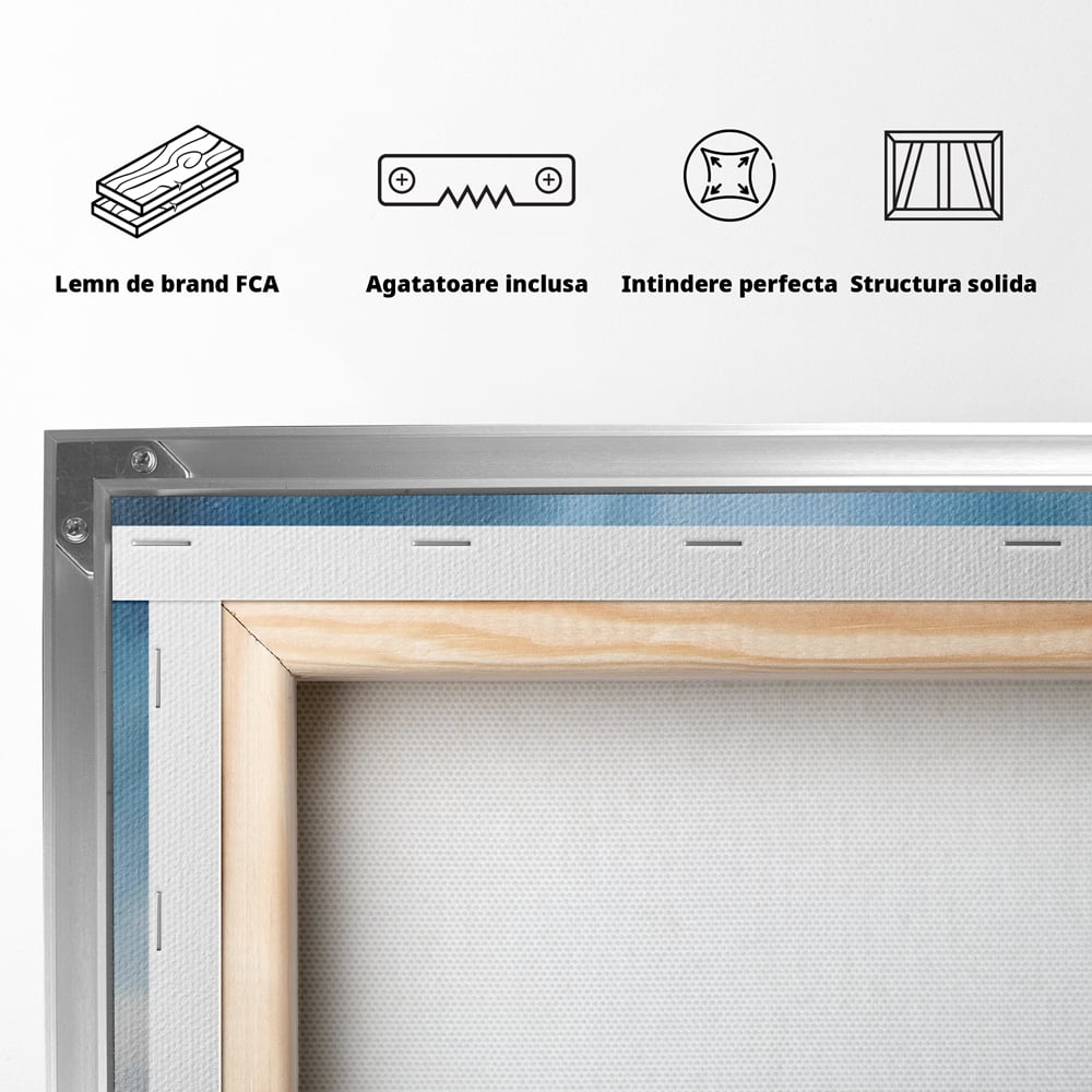 Tablou Canvas Premium LuxCanva® C1196, Oras Vazut Din Avion , Relaxare, Living Room, Culori Vibrante