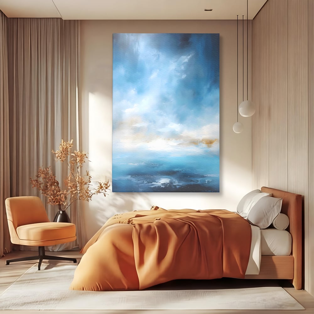 Tablou Canvas Premium LuxCanva® C1196, Oras Vazut Din Avion , Relaxare, Living Room, Culori Vibrante