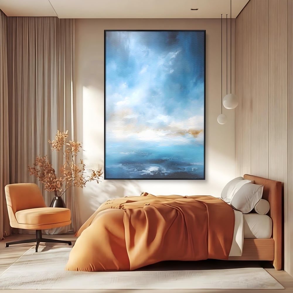 Tablou Canvas Premium LuxCanva® C1196, Oras Vazut Din Avion , Relaxare, Living Room, Culori Vibrante