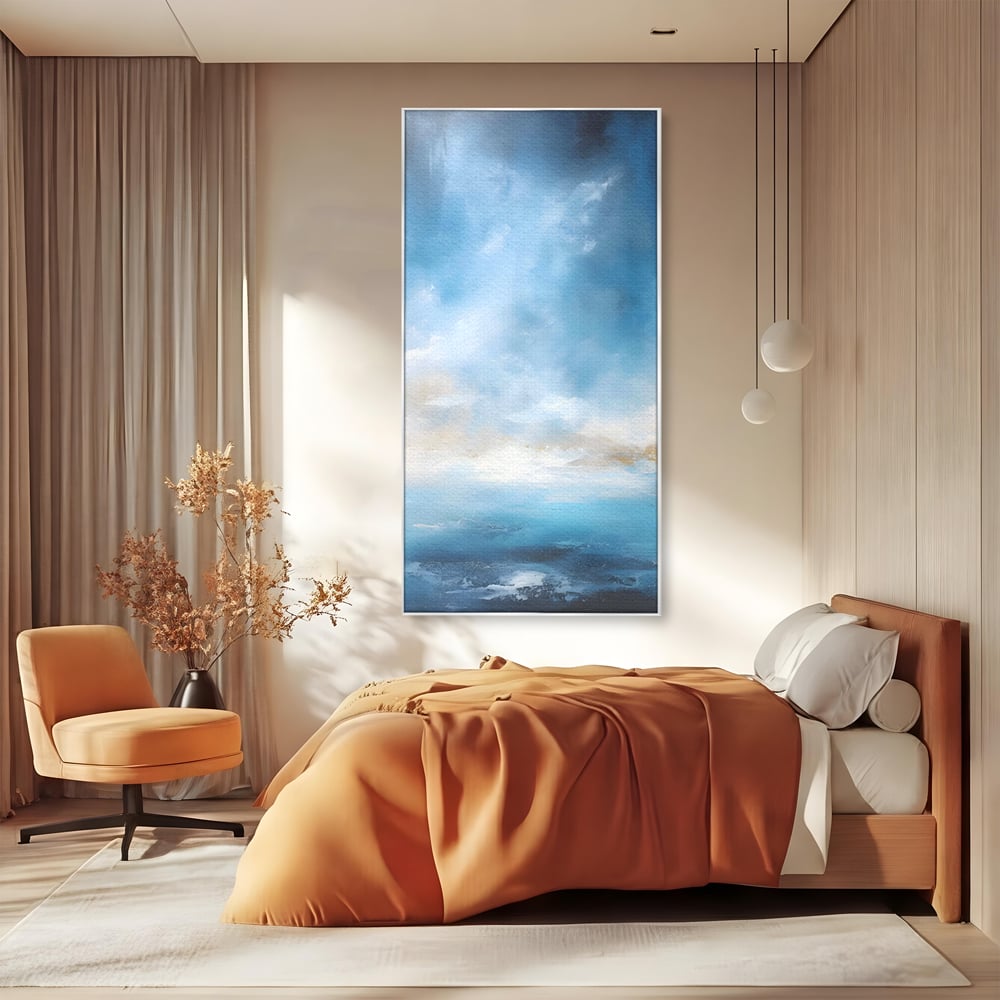 Tablou Canvas Premium LuxCanva® C1196, Oras Vazut Din Avion , Relaxare, Living Room, Culori Vibrante