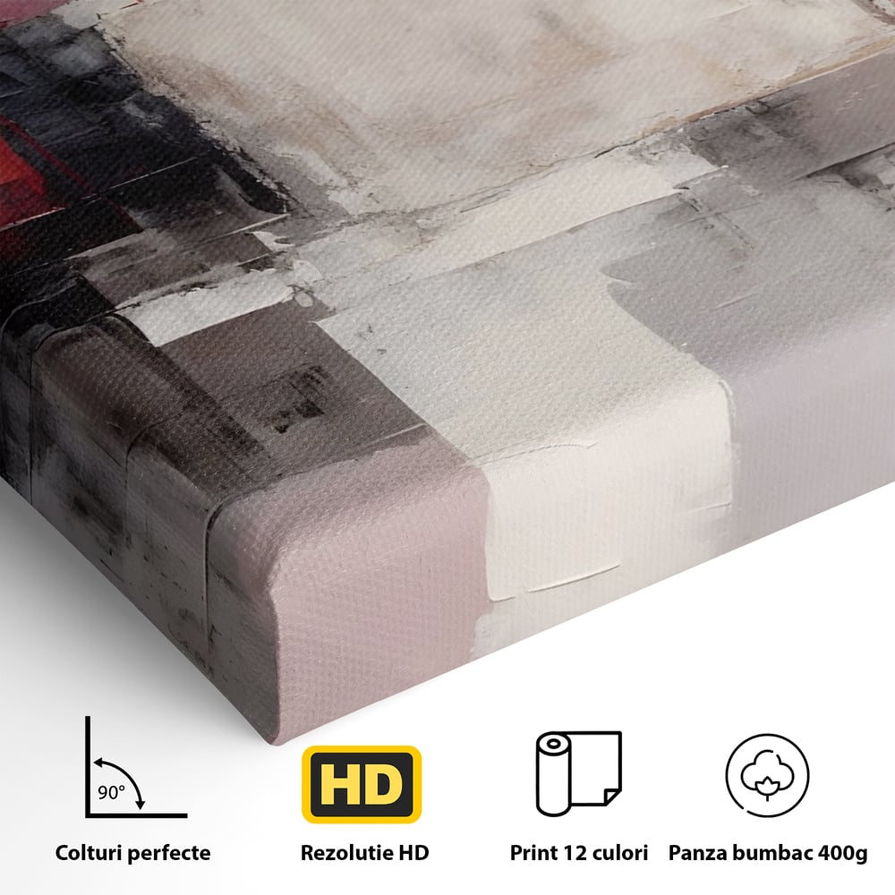 Leinwand Wandkunst Leinwand Premium LuxCanva® C1197, Abstrakt Rot Und Schwarz , Farben, Dekorativ, Wohnzimmer, Wohnzimmer, Lebendige Farben