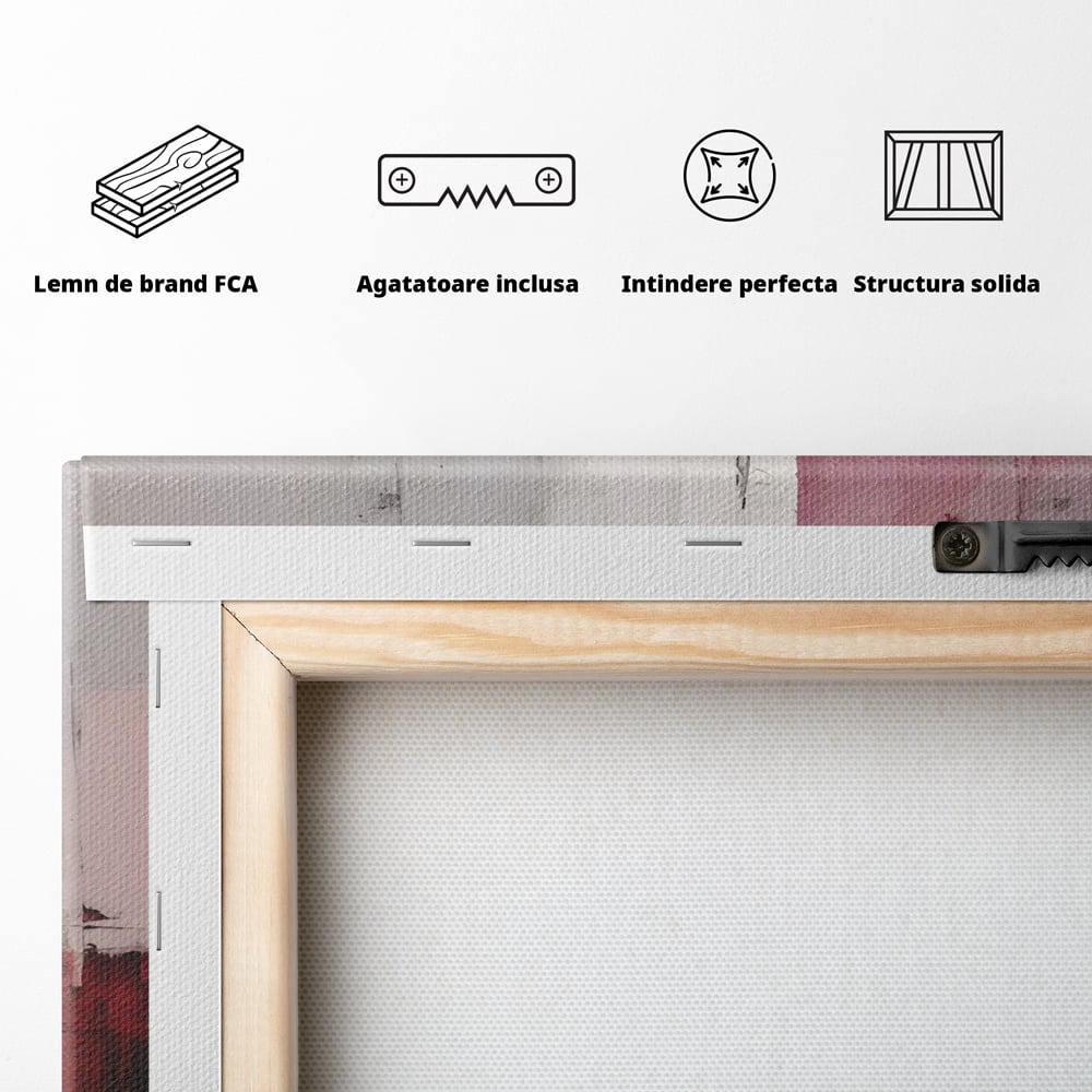 Leinwand Wandkunst Leinwand Premium LuxCanva® C1197, Abstrakt Rot Und Schwarz , Farben, Dekorativ, Wohnzimmer, Wohnzimmer, Lebendige Farben