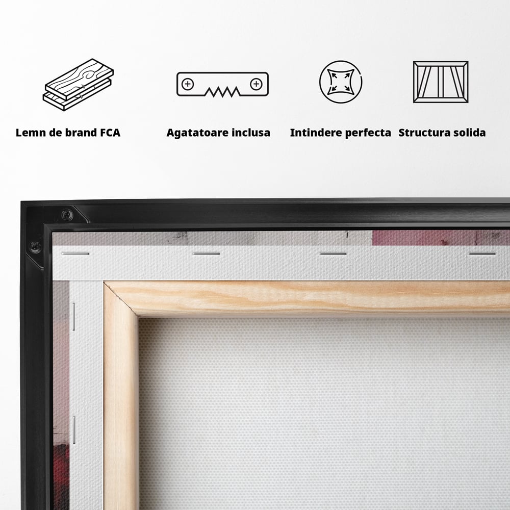 Leinwand Wandkunst Leinwand Premium LuxCanva® C1197, Abstrakt Rot Und Schwarz , Farben, Dekorativ, Wohnzimmer, Wohnzimmer, Lebendige Farben