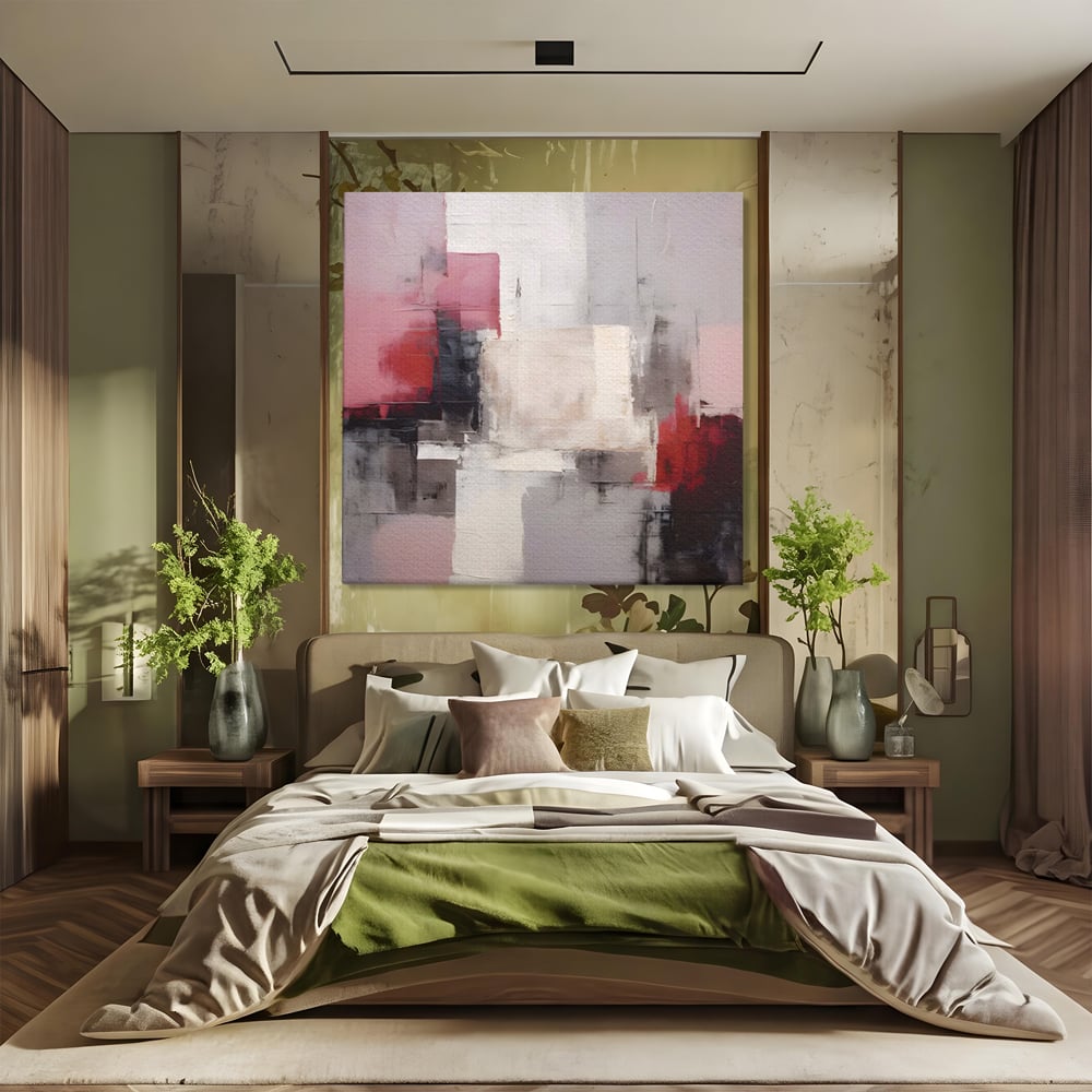Leinwand Wandkunst Leinwand Premium LuxCanva® C1197, Abstrakt Rot Und Schwarz , Farben, Dekorativ, Wohnzimmer, Wohnzimmer, Lebendige Farben
