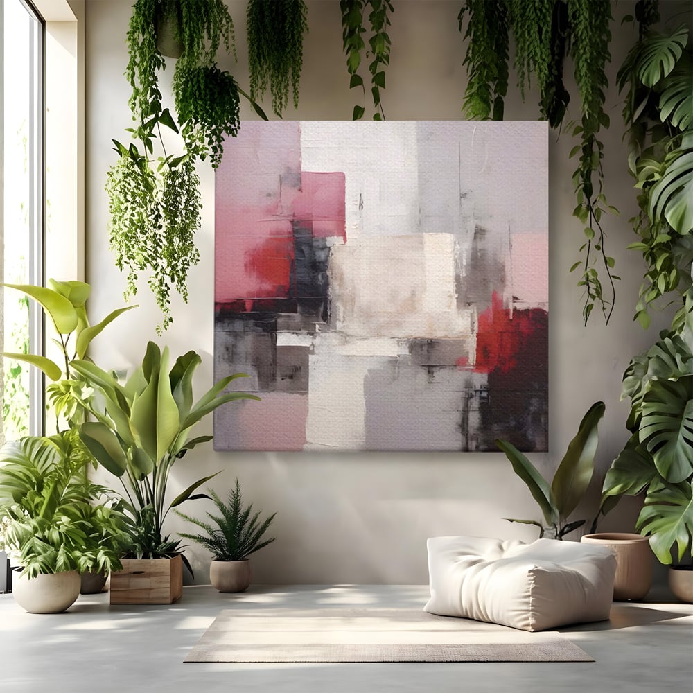 Leinwand Wandkunst Leinwand Premium LuxCanva® C1197, Abstrakt Rot Und Schwarz , Farben, Dekorativ, Wohnzimmer, Wohnzimmer, Lebendige Farben
