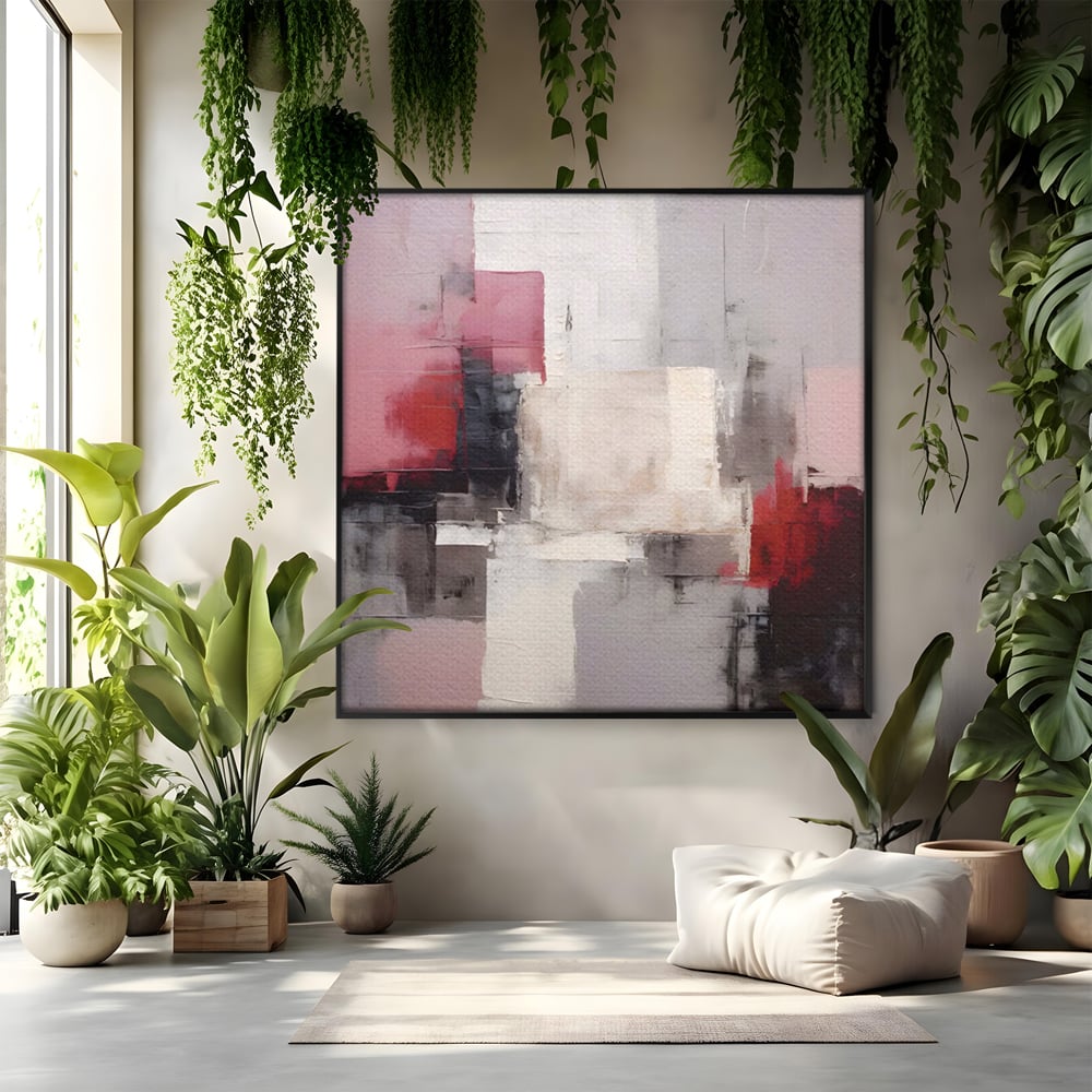 Leinwand Wandkunst Leinwand Premium LuxCanva® C1197, Abstrakt Rot Und Schwarz , Farben, Dekorativ, Wohnzimmer, Wohnzimmer, Lebendige Farben