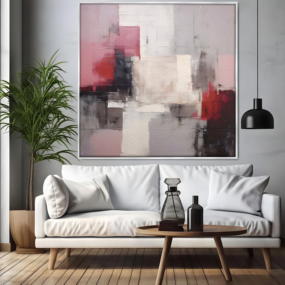 Leinwand Wandkunst Leinwand Premium LuxCanva® C1197, Abstrakt Rot Und Schwarz , Farben, Dekorativ, Wohnzimmer, Wohnzimmer, Lebendige Farben