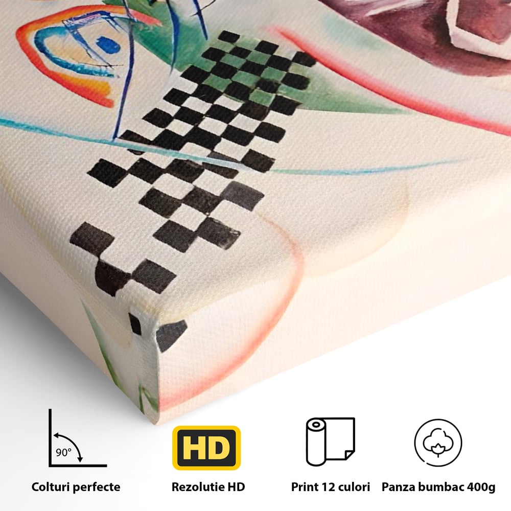 Tablou Canvas Premium LuxCanva® C1198, Abstract Paint By Kandinsky , Culori, Decorativ, Living Room, Culori Vibrante