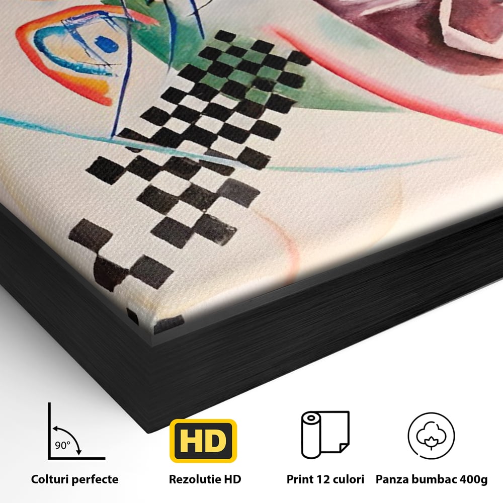 Tablou Canvas Premium LuxCanva® C1198, Abstract Paint By Kandinsky , Culori, Decorativ, Living Room, Culori Vibrante