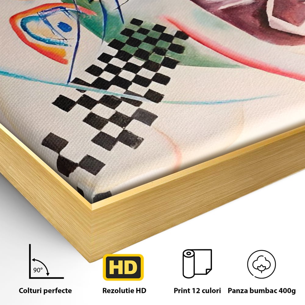 Tablou Canvas Premium LuxCanva® C1198, Abstract Paint By Kandinsky , Culori, Decorativ, Living Room, Culori Vibrante