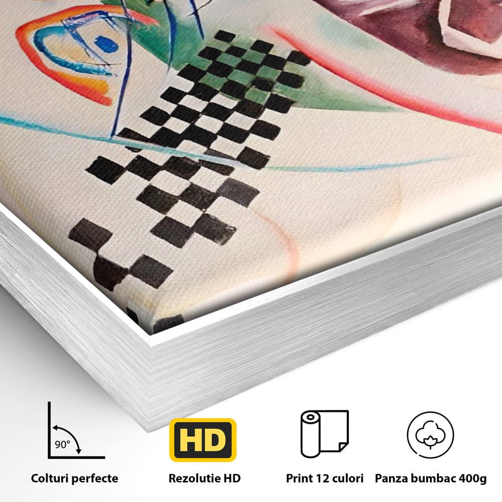 Tablou Canvas Premium LuxCanva® C1198, Abstract Paint By Kandinsky , Culori, Decorativ, Living Room, Culori Vibrante