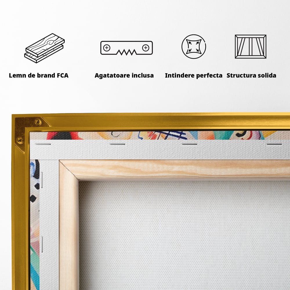 Tablou Canvas Premium LuxCanva® C1198, Abstract Paint By Kandinsky , Culori, Decorativ, Living Room, Culori Vibrante