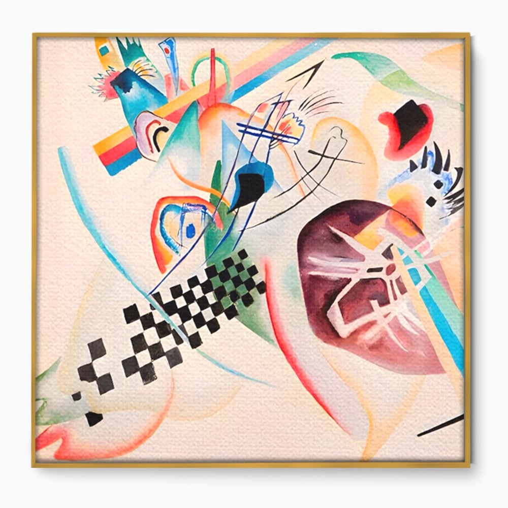 Tablou Canvas Premium LuxCanva® C1198, Abstract Paint By Kandinsky , Culori, Decorativ, Living Room, Culori Vibrante