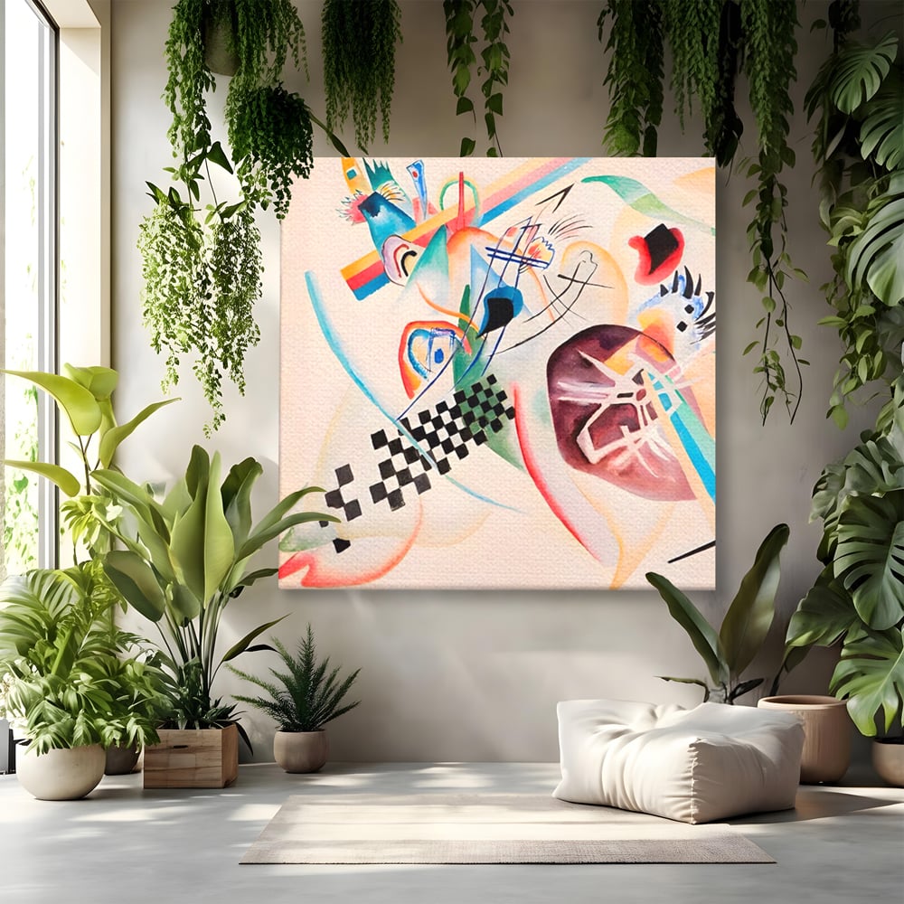 Tablou Canvas Premium LuxCanva® C1198, Abstract Paint By Kandinsky , Culori, Decorativ, Living Room, Culori Vibrante