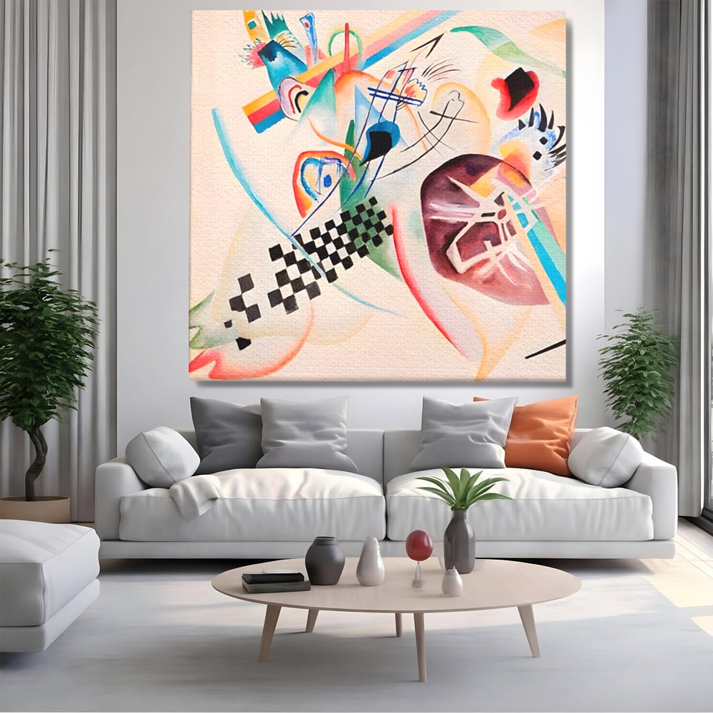 Tablou Canvas Premium LuxCanva® C1198, Abstract Paint By Kandinsky , Culori, Decorativ, Living Room, Culori Vibrante