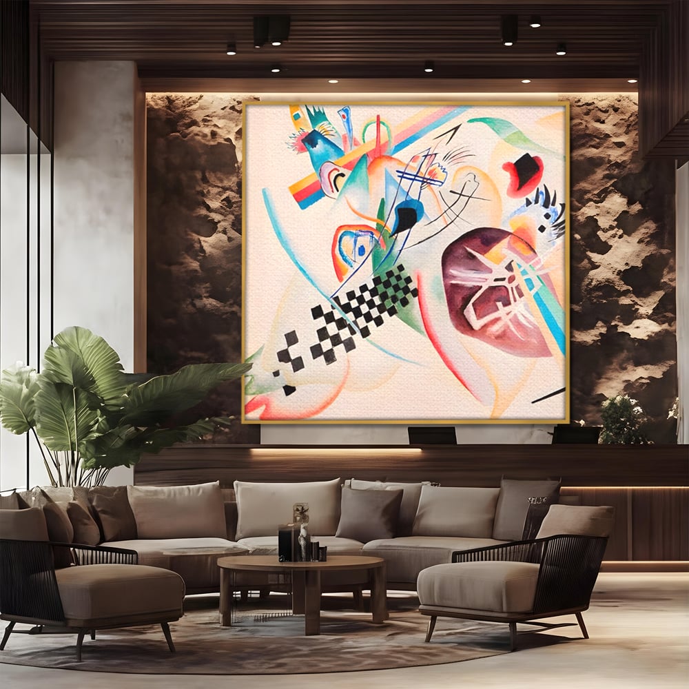 Tablou Canvas Premium LuxCanva® C1198, Abstract Paint By Kandinsky , Culori, Decorativ, Living Room, Culori Vibrante