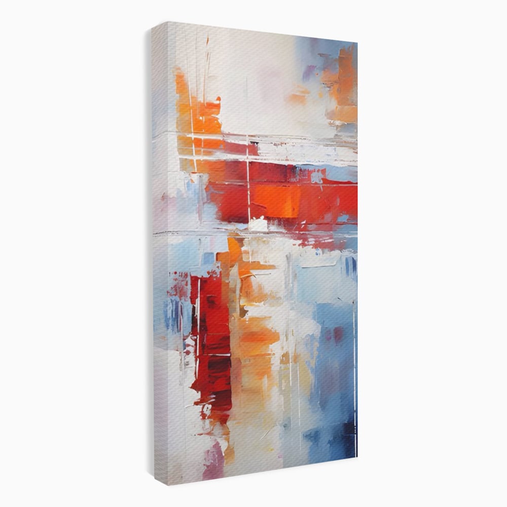 LuxCanva Premium-Leinwandkunst® C1200, Abstrakte blaue und rote Malerei, entspannend, Wohnzimmer, lebendige Farben
