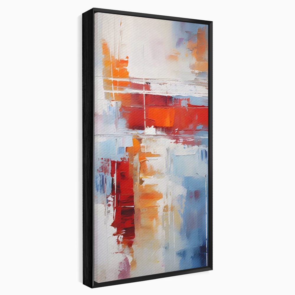 LuxCanva Premium-Leinwandkunst® C1200, Abstrakte blaue und rote Malerei, entspannend, Wohnzimmer, lebendige Farben