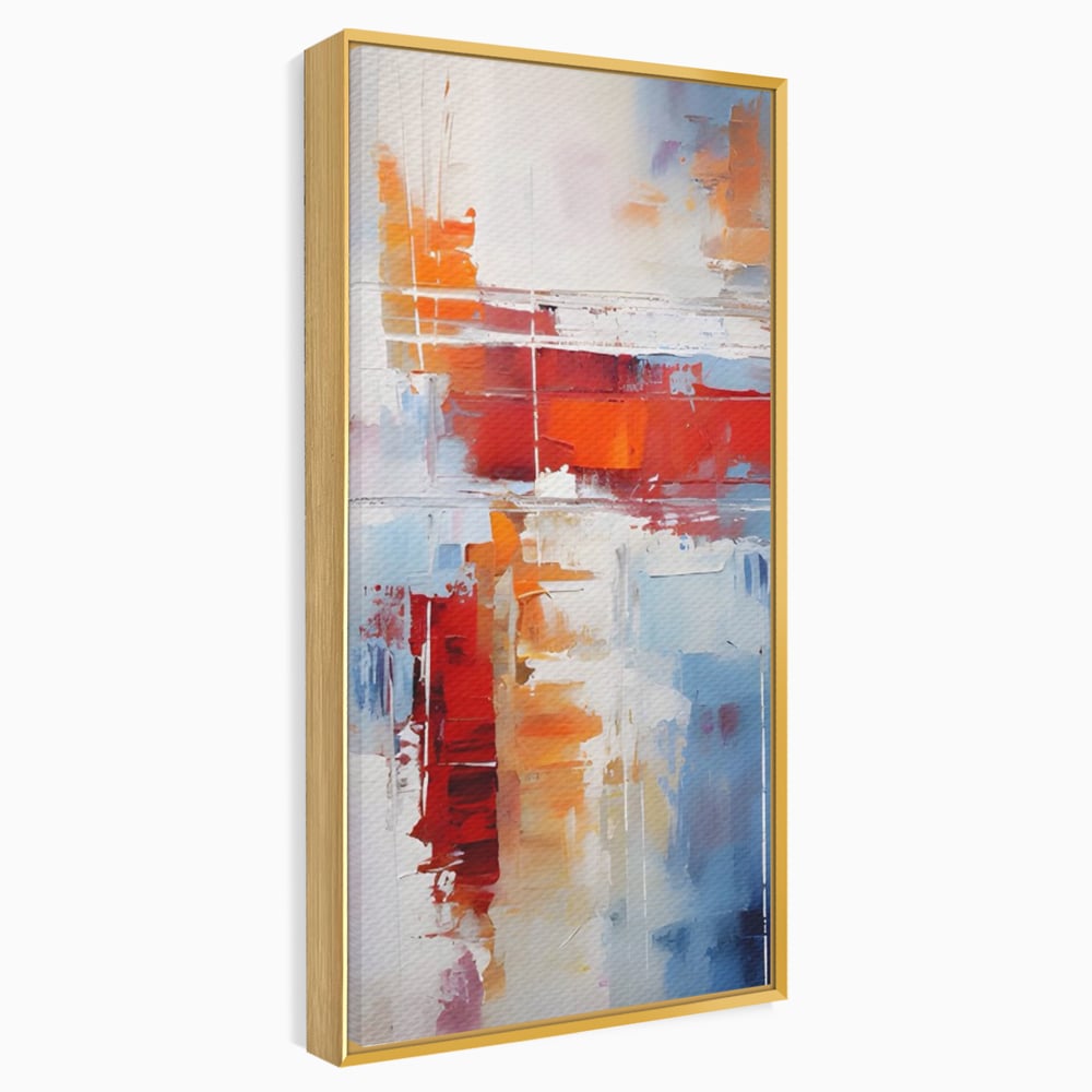 LuxCanva Premium-Leinwandkunst® C1200, Abstrakte blaue und rote Malerei, entspannend, Wohnzimmer, lebendige Farben