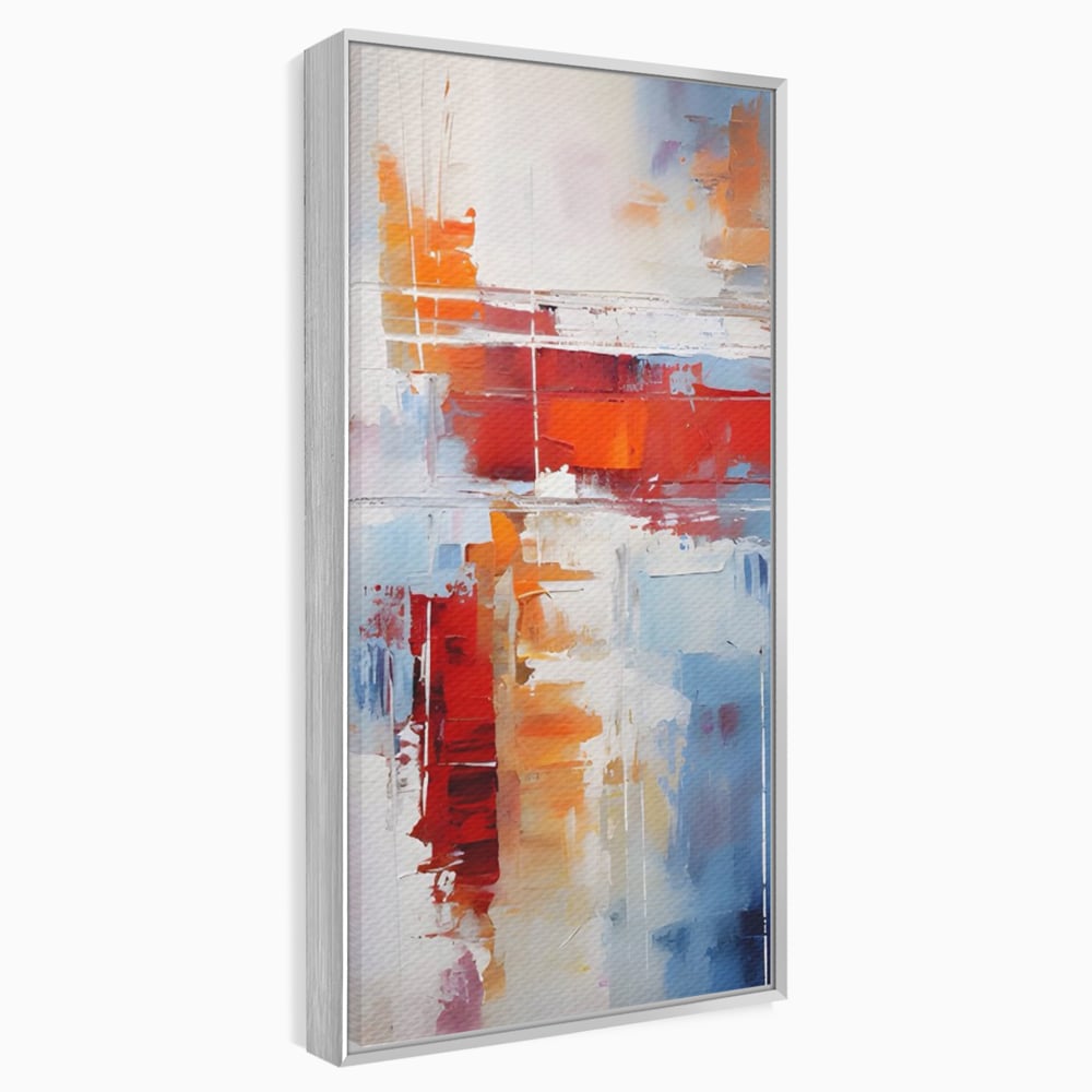 LuxCanva Premium-Leinwandkunst® C1200, Abstrakte blaue und rote Malerei, entspannend, Wohnzimmer, lebendige Farben
