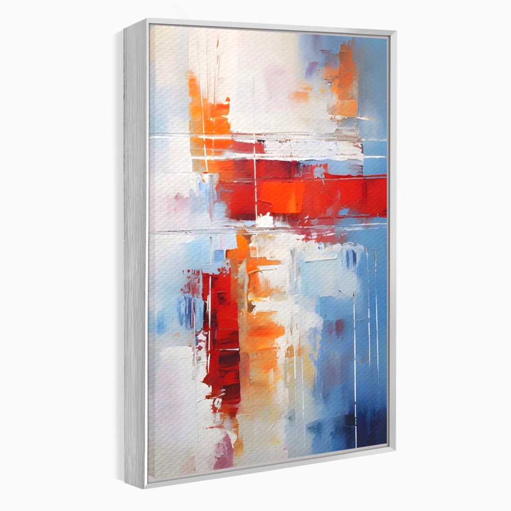 LuxCanva Premium-Leinwandkunst® C1200, Abstrakte blaue und rote Malerei, entspannend, Wohnzimmer, lebendige Farben