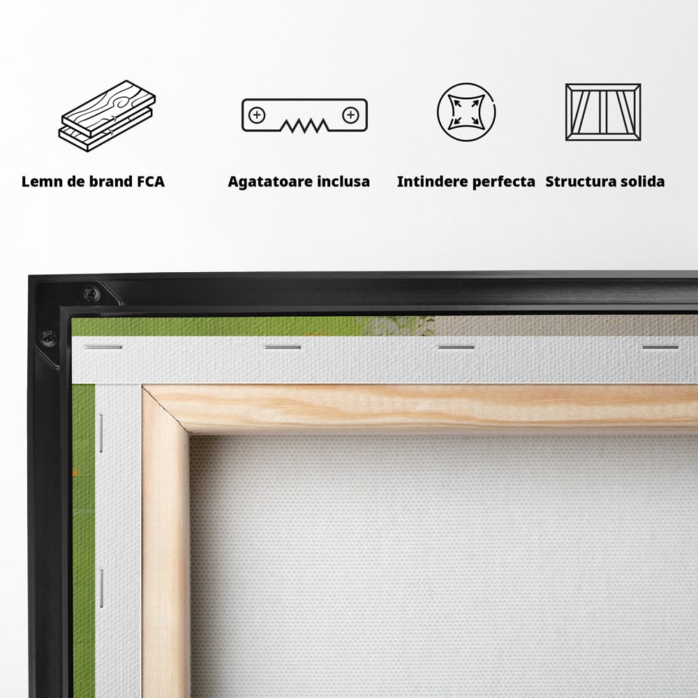 Leinwand Premium Canvas Wandkunst LuxCanva® C1201, Abstrakte Orange und Grüne Farbe , Farben, Dekorativ, Wohnzimmer, Lebendige Farben