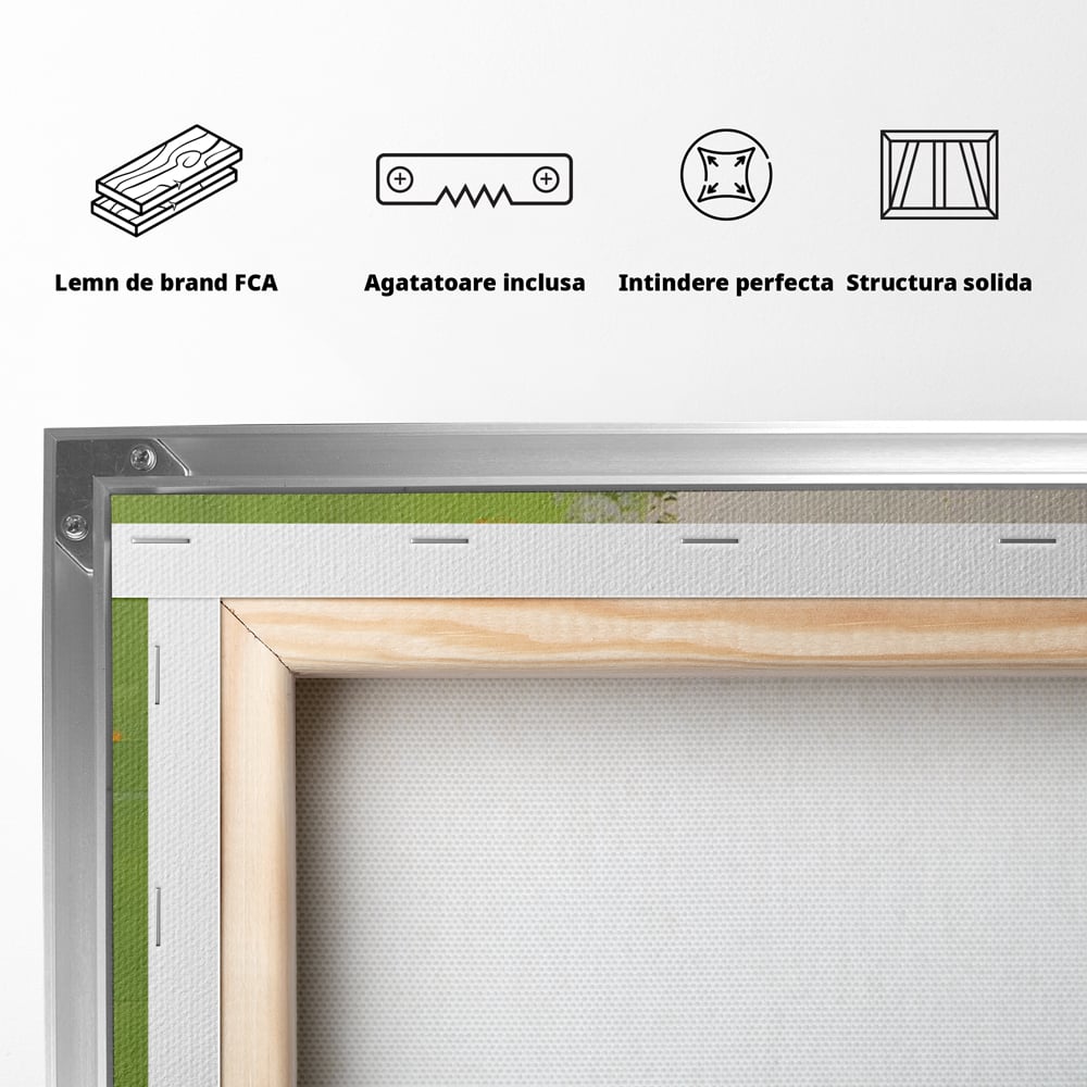 Leinwand Premium Canvas Wandkunst LuxCanva® C1201, Abstrakte Orange und Grüne Farbe , Farben, Dekorativ, Wohnzimmer, Lebendige Farben