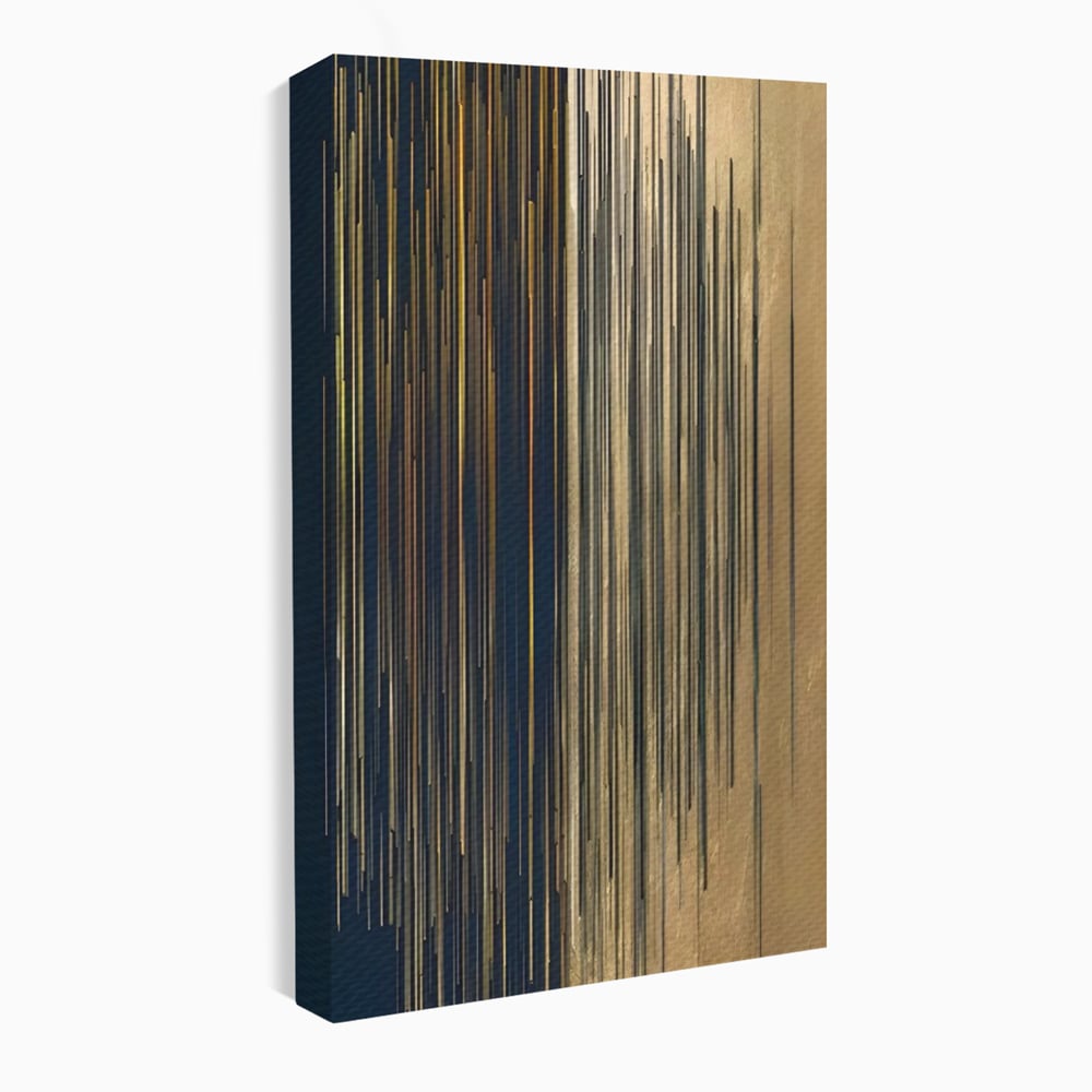Tablou Canvas Premium LuxCanva® C1202, Gold And Black Stripes , Relaxare, Living Room, Culori Vibrante