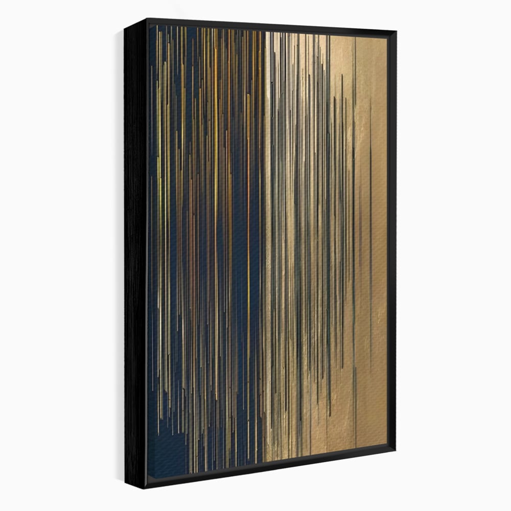 Tablou Canvas Premium LuxCanva® C1202, Gold And Black Stripes , Relaxare, Living Room, Culori Vibrante