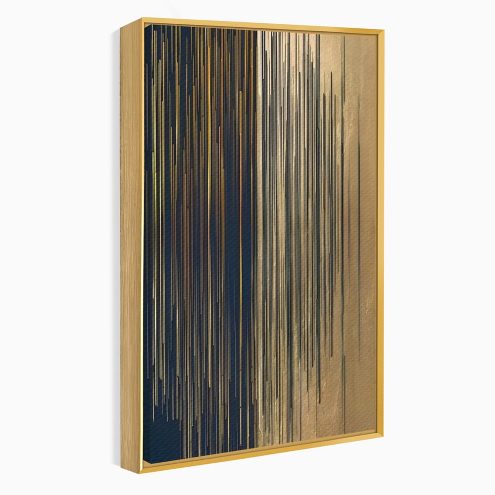 Tablou Canvas Premium LuxCanva® C1202, Gold And Black Stripes , Relaxare, Living Room, Culori Vibrante