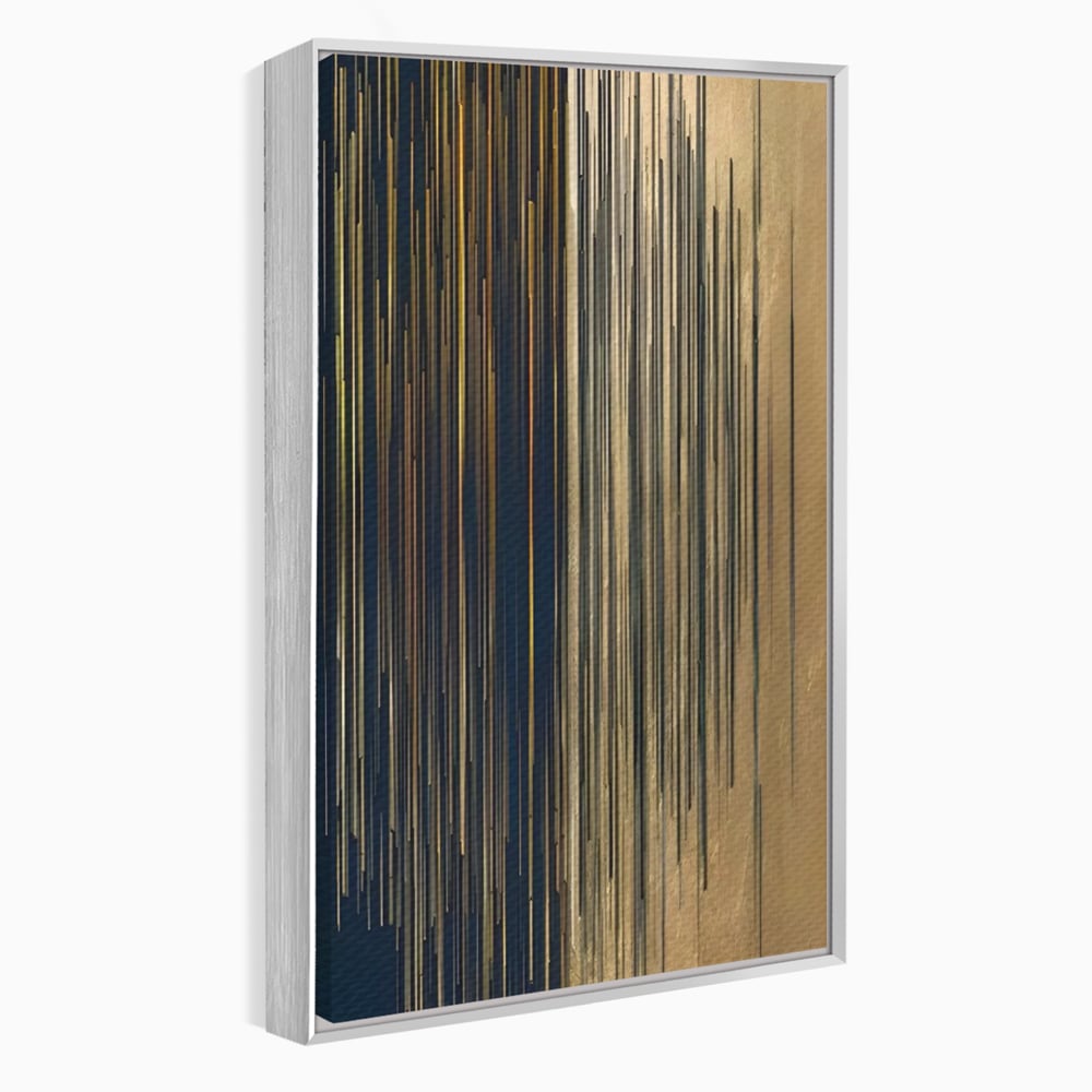 Tablou Canvas Premium LuxCanva® C1202, Gold And Black Stripes , Relaxare, Living Room, Culori Vibrante