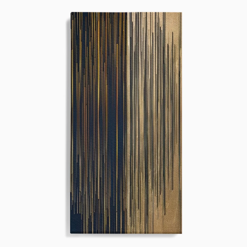 Tablou Canvas Premium LuxCanva® C1202, Gold And Black Stripes , Relaxare, Living Room, Culori Vibrante
