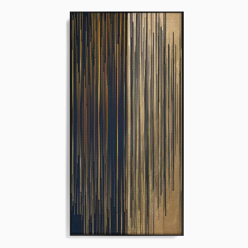 Tablou Canvas Premium LuxCanva® C1202, Gold And Black Stripes , Relaxare, Living Room, Culori Vibrante