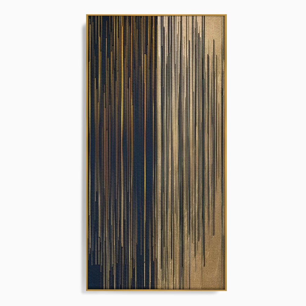 Tablou Canvas Premium LuxCanva® C1202, Gold And Black Stripes , Relaxare, Living Room, Culori Vibrante