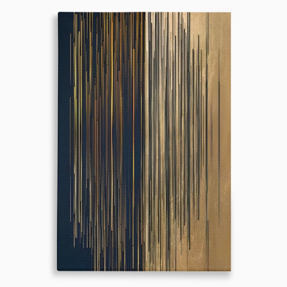 Tablou Canvas Premium LuxCanva® C1202, Gold And Black Stripes , Relaxare, Living Room, Culori Vibrante