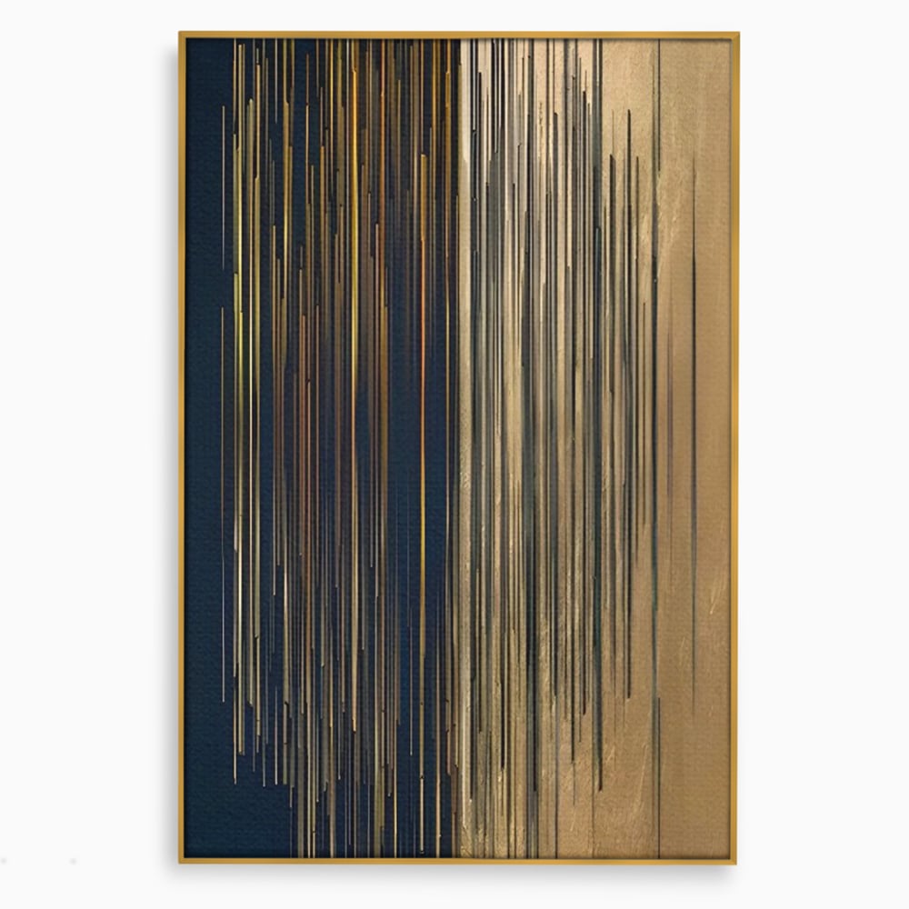 Tablou Canvas Premium LuxCanva® C1202, Gold And Black Stripes , Relaxare, Living Room, Culori Vibrante