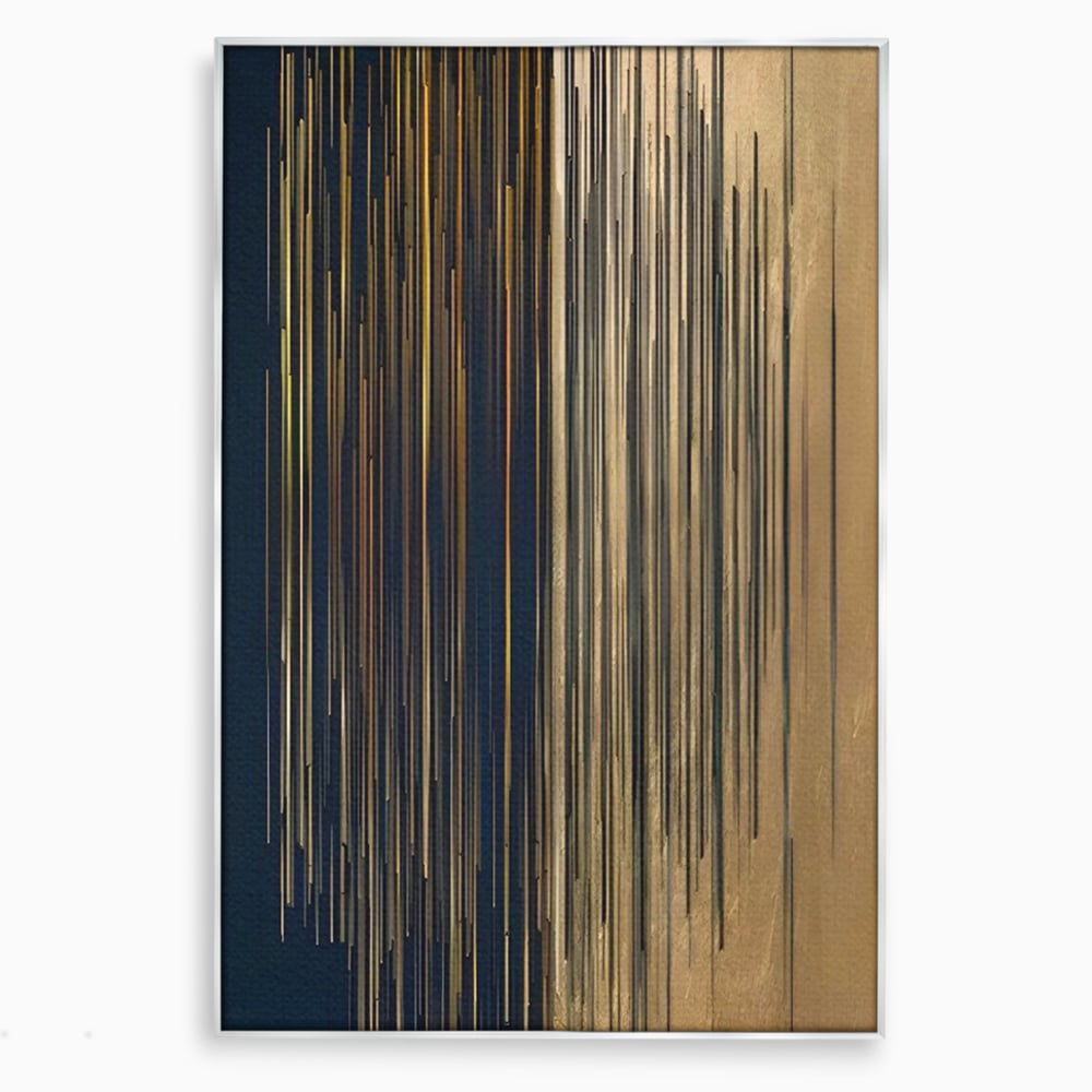 Tablou Canvas Premium LuxCanva® C1202, Gold And Black Stripes , Relaxare, Living Room, Culori Vibrante