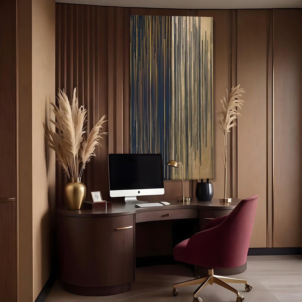Tablou Canvas Premium LuxCanva® C1202, Gold And Black Stripes , Relaxare, Living Room, Culori Vibrante