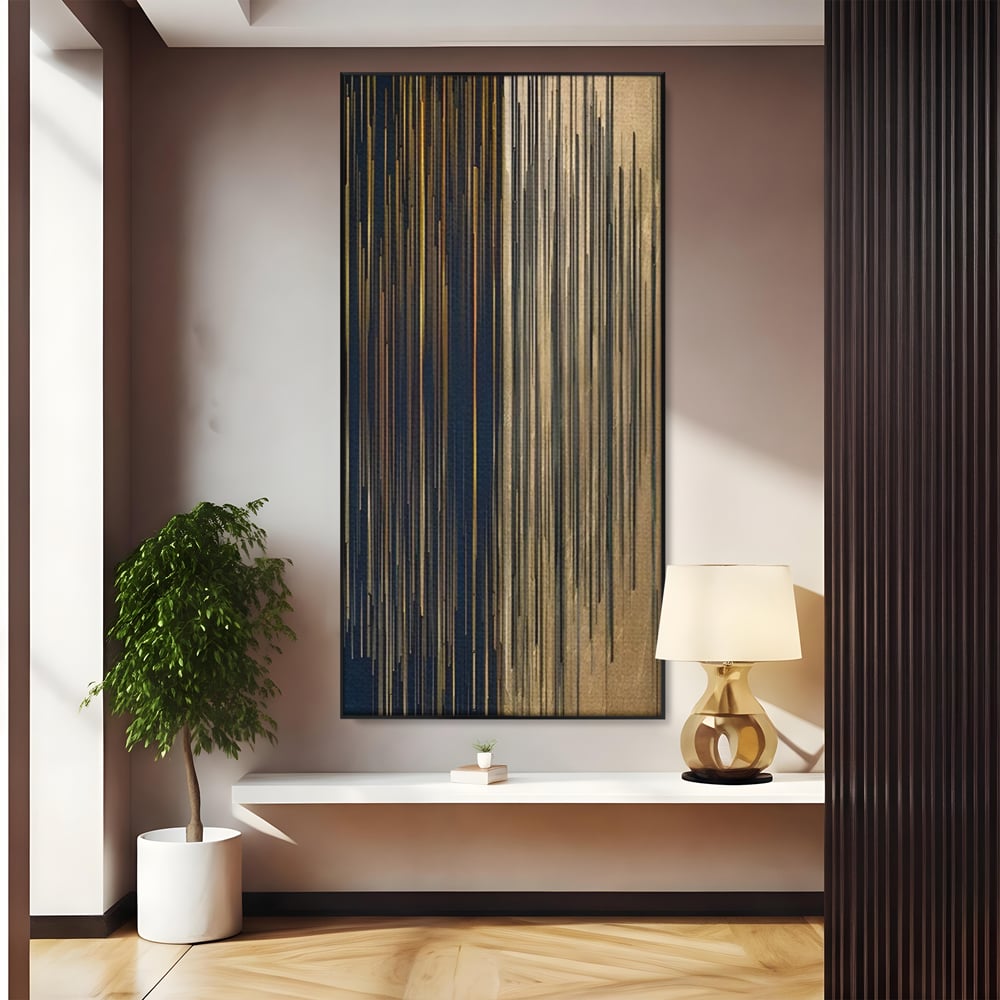 Tablou Canvas Premium LuxCanva® C1202, Gold And Black Stripes , Relaxare, Living Room, Culori Vibrante