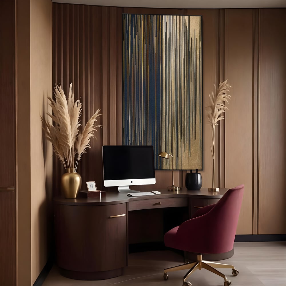 Tablou Canvas Premium LuxCanva® C1202, Gold And Black Stripes , Relaxare, Living Room, Culori Vibrante