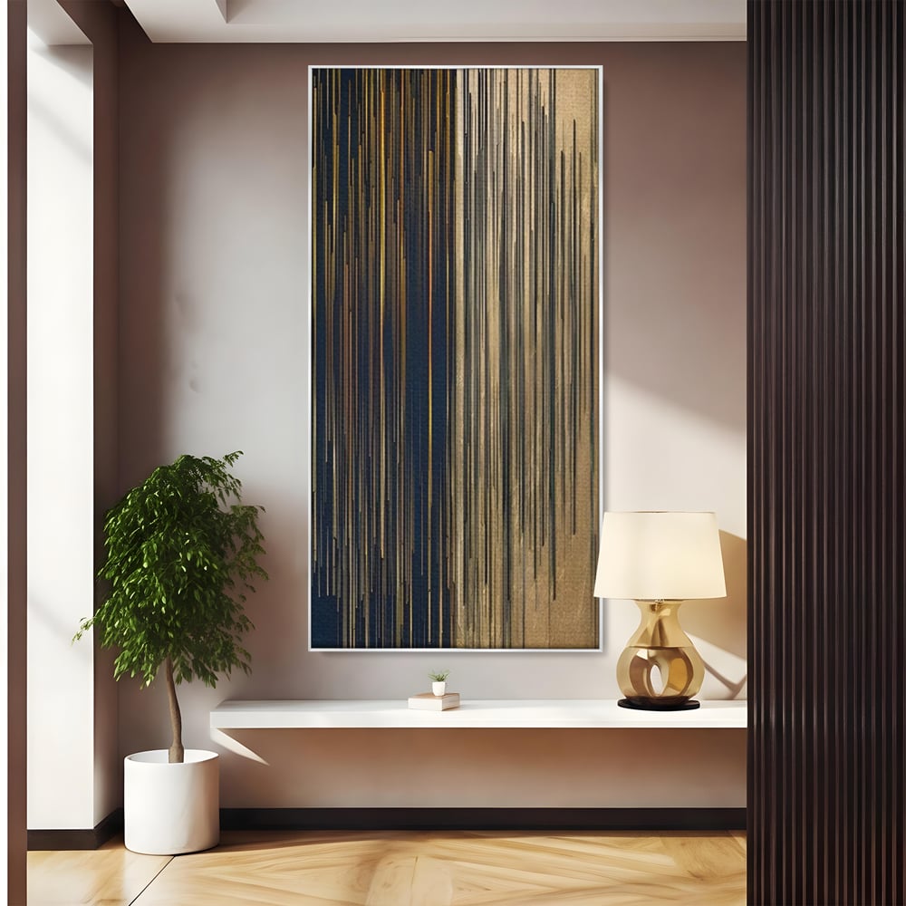 Tablou Canvas Premium LuxCanva® C1202, Gold And Black Stripes , Relaxare, Living Room, Culori Vibrante