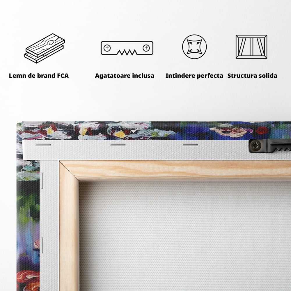 Tablou Canvas Premium LuxCanva® C1203, Maci Infloriti Pe Lac , Relaxare, Living Room, Culori Vibrante