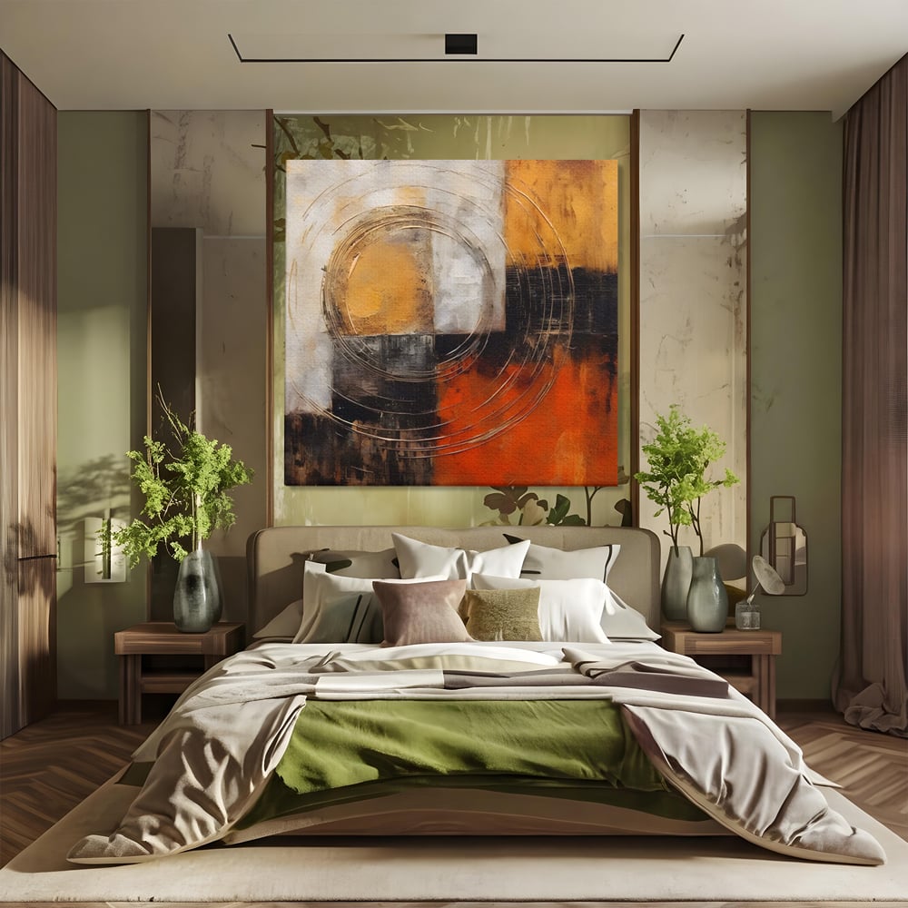 Tablou Canvas Premium LuxCanva® C1205, Abstract Black And Red Paint , Culori, Decorativ, Living Room, Culori Vibrante