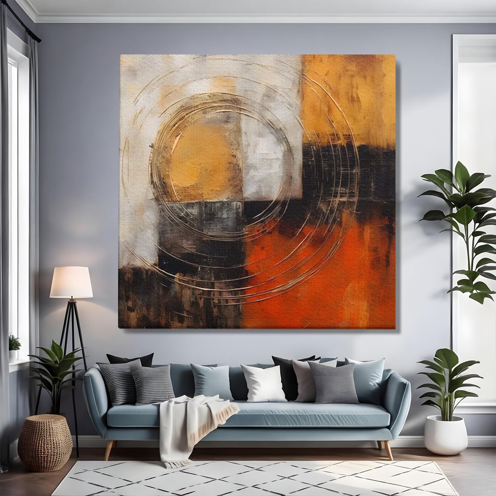 Tablou Canvas Premium LuxCanva® C1205, Abstract Black And Red Paint , Culori, Decorativ, Living Room, Culori Vibrante
