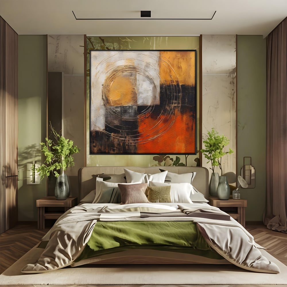 Tablou Canvas Premium LuxCanva® C1205, Abstract Black And Red Paint , Culori, Decorativ, Living Room, Culori Vibrante