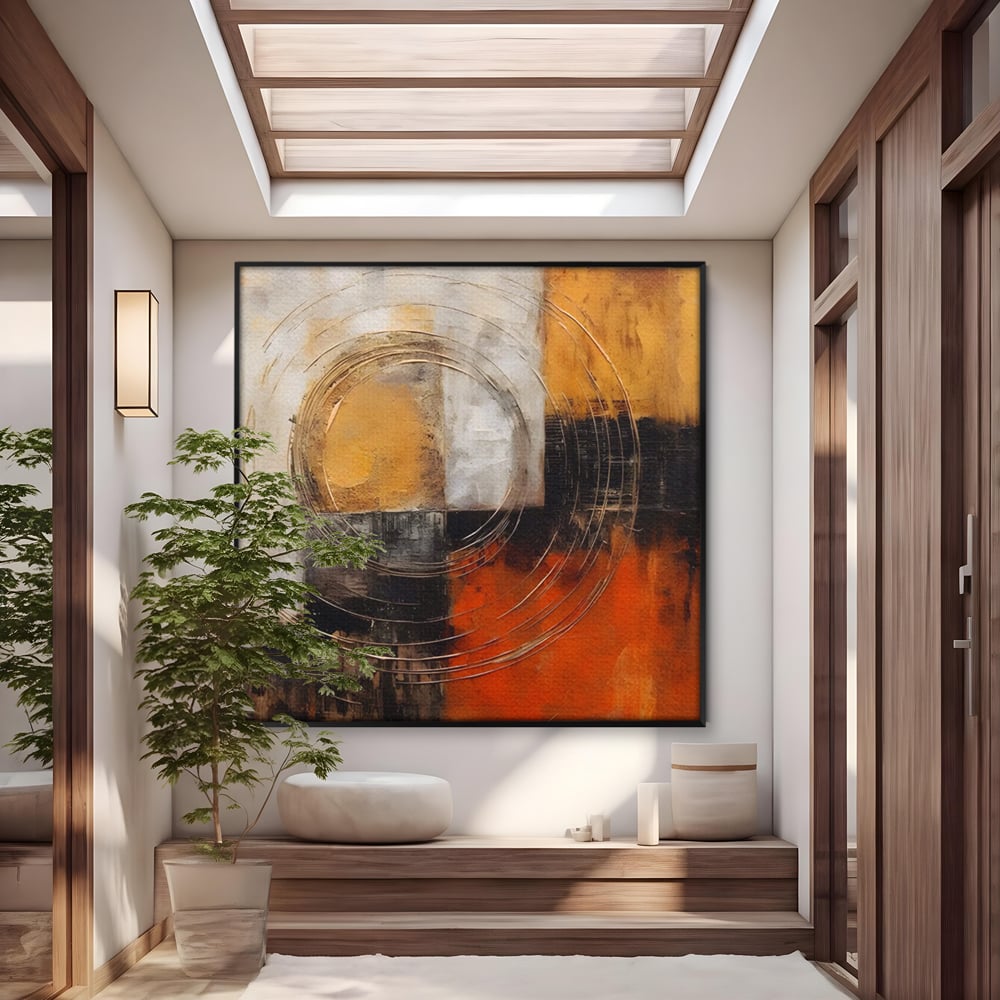 Tablou Canvas Premium LuxCanva® C1205, Abstract Black And Red Paint , Culori, Decorativ, Living Room, Culori Vibrante
